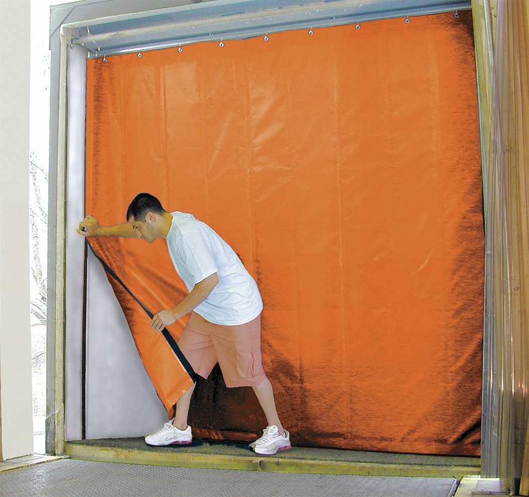 Insulated Truck Curtain: 0°F Op Temp - Min, 150°F Op Temp - Max, 8 ft Opening Wd, 8 ft Opening Ht