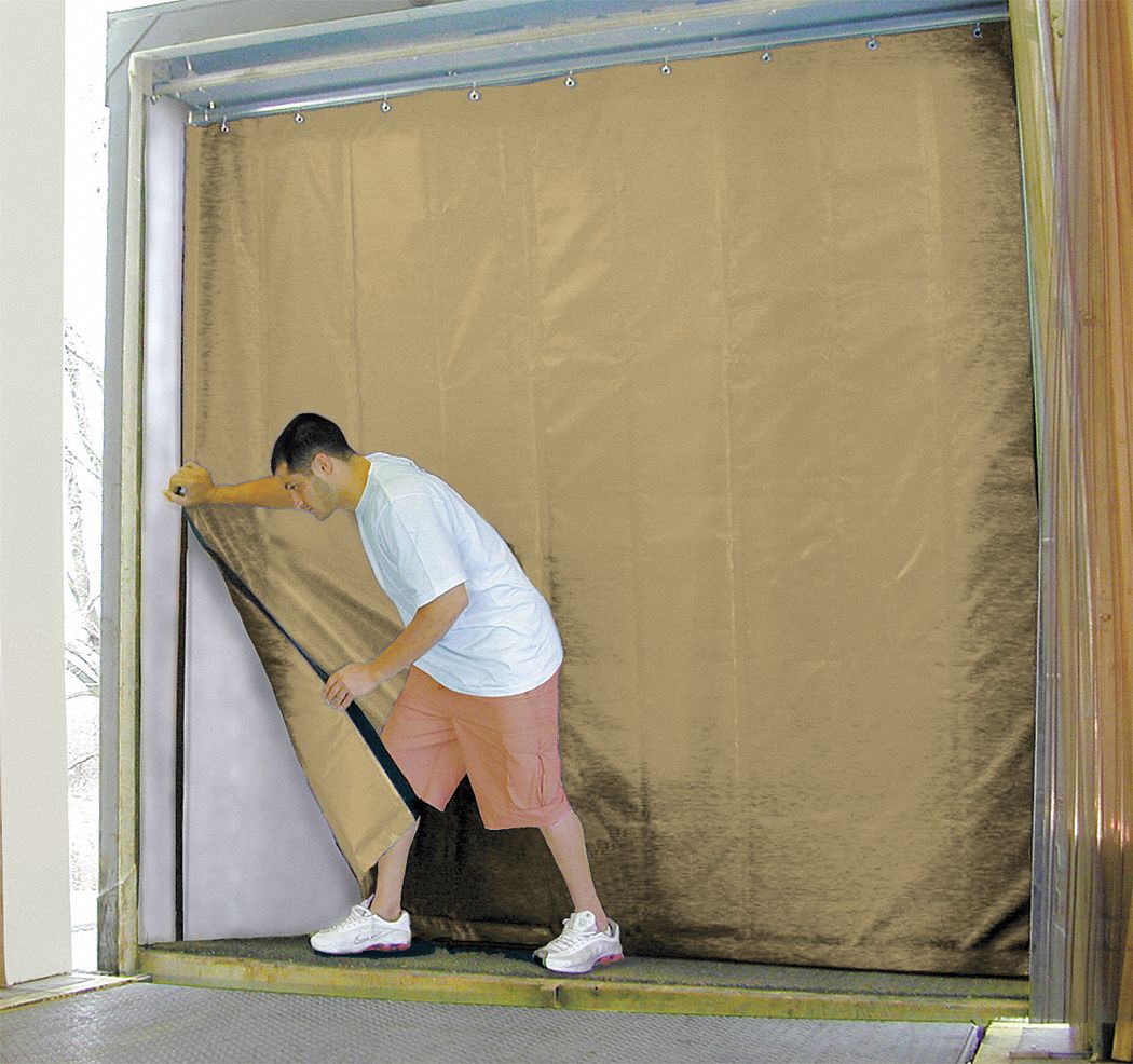 Insulated Truck Curtain: 0°F Op Temp - Min, 150°F Op Temp - Max, 8 ft Opening Wd, 8 ft Opening Ht