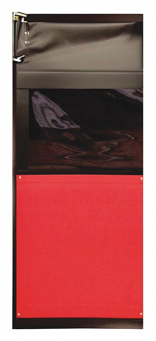 Swinging Door: PVC, 1 Doors, Red, 2 1/2 ft Door Wd, 7 ft Door Ht, Window Included, PVC, PVC