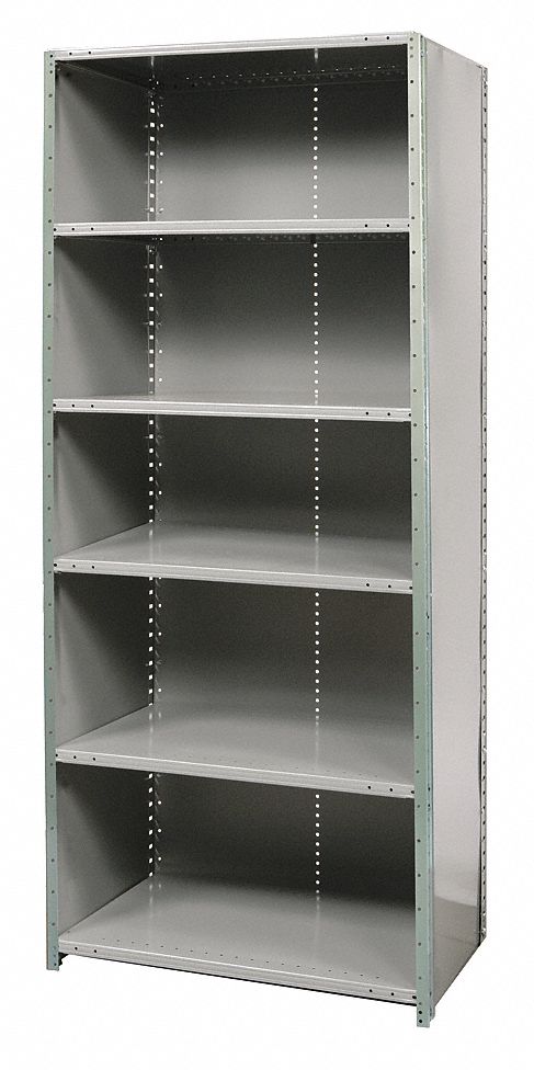 Metal Shelving: Standalone, Medium-Duty, 48 in x 24 in, 84 in Overall Ht, 6 Shelves