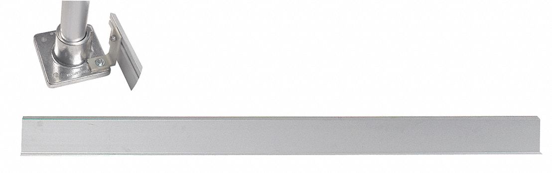 Toe Board: 4 in Overall Ht, 72 in Overall Wd, 6 ft Overall Dp, Toe Board, Silver