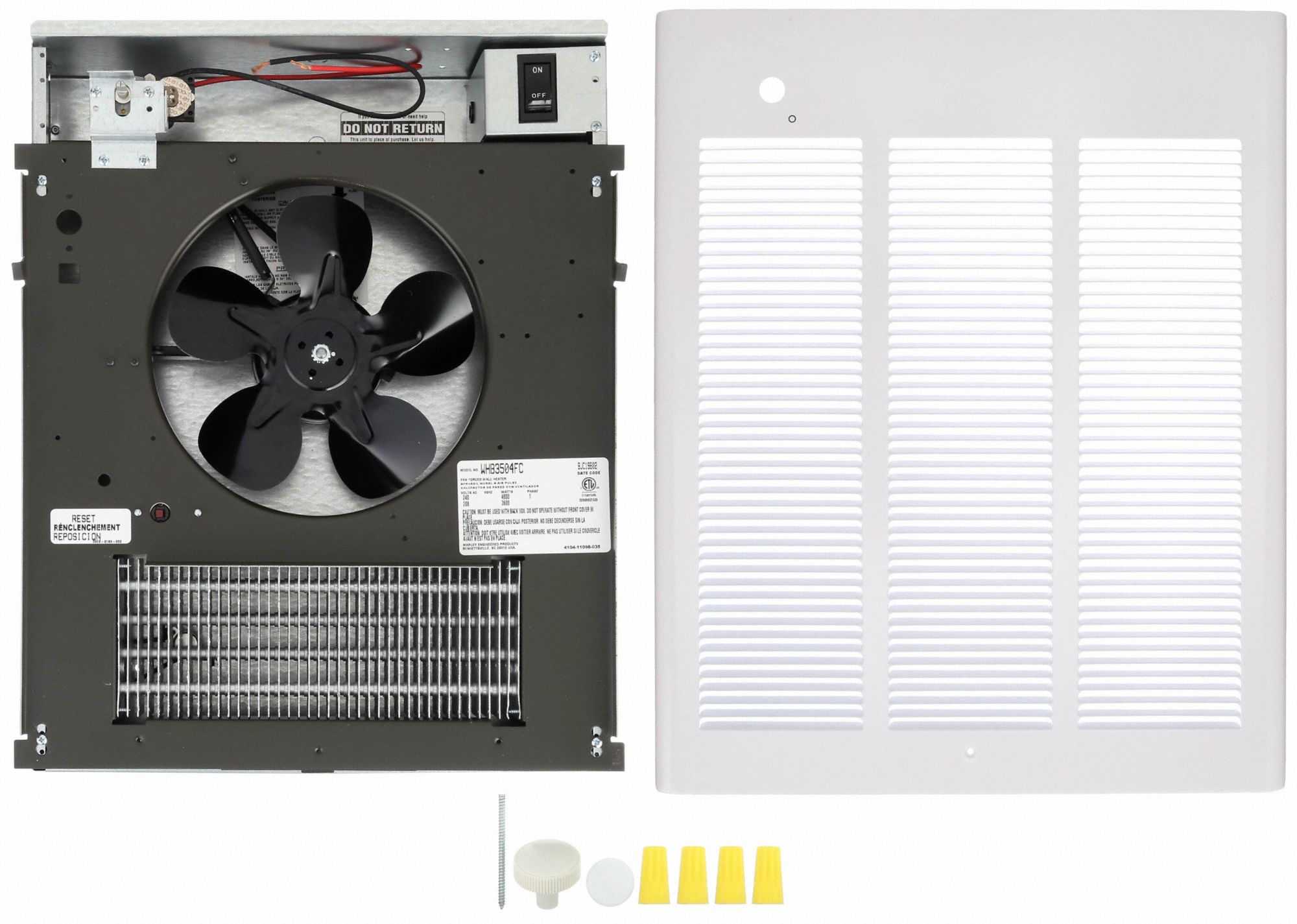 QMARK Recessed Electric WallMount Heater 3,600W/4,800W, 208/240V AC