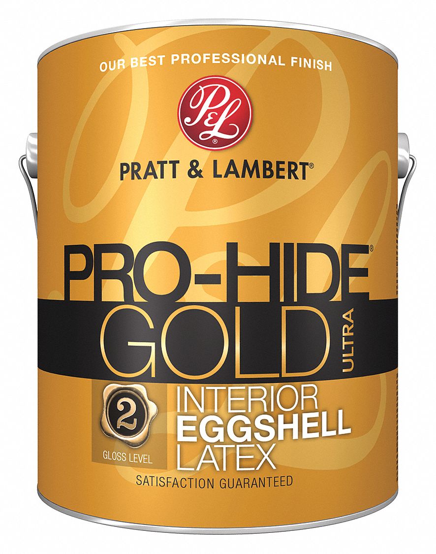 PRATT & LAMBERT Eggshell Interior Paint, Latex, Prowhite, 1 gal