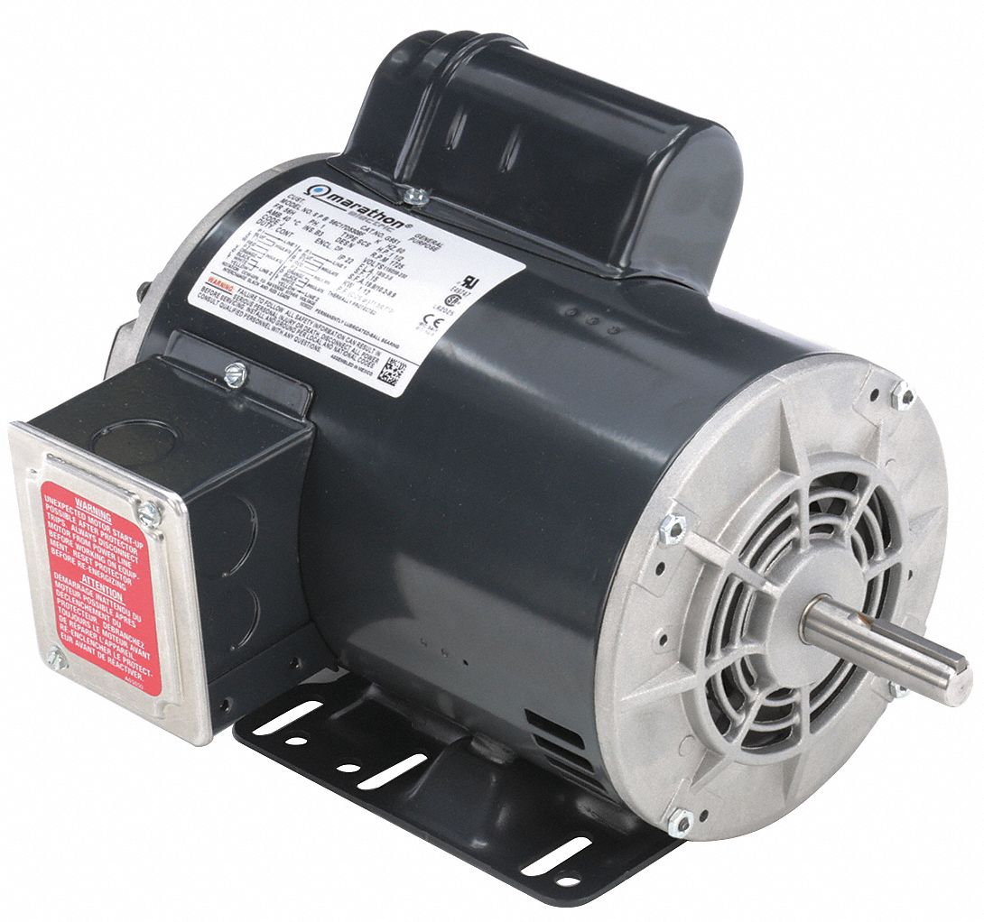 MARATHON MOTORS Air Compressor Motor, 1 1/2 HP, CapacitorStart