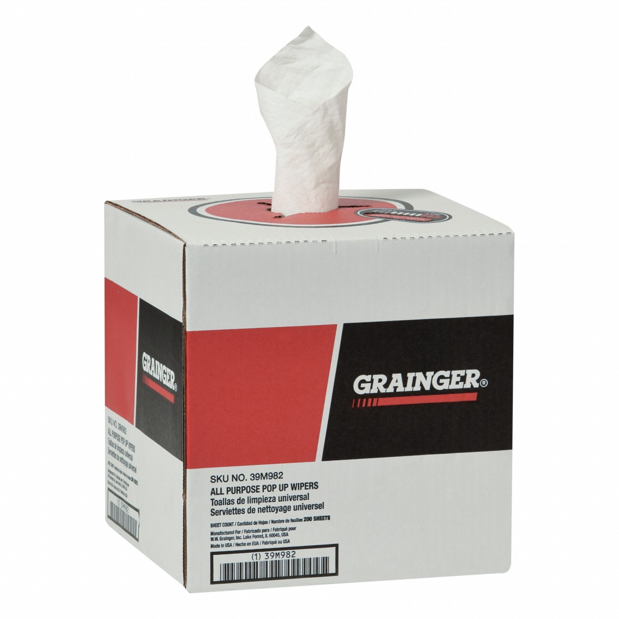 Dry Wipe Roll: Dispenser Box, Super Heavy Absorbency, Good Wet Strength, GRAINGER G40, Good