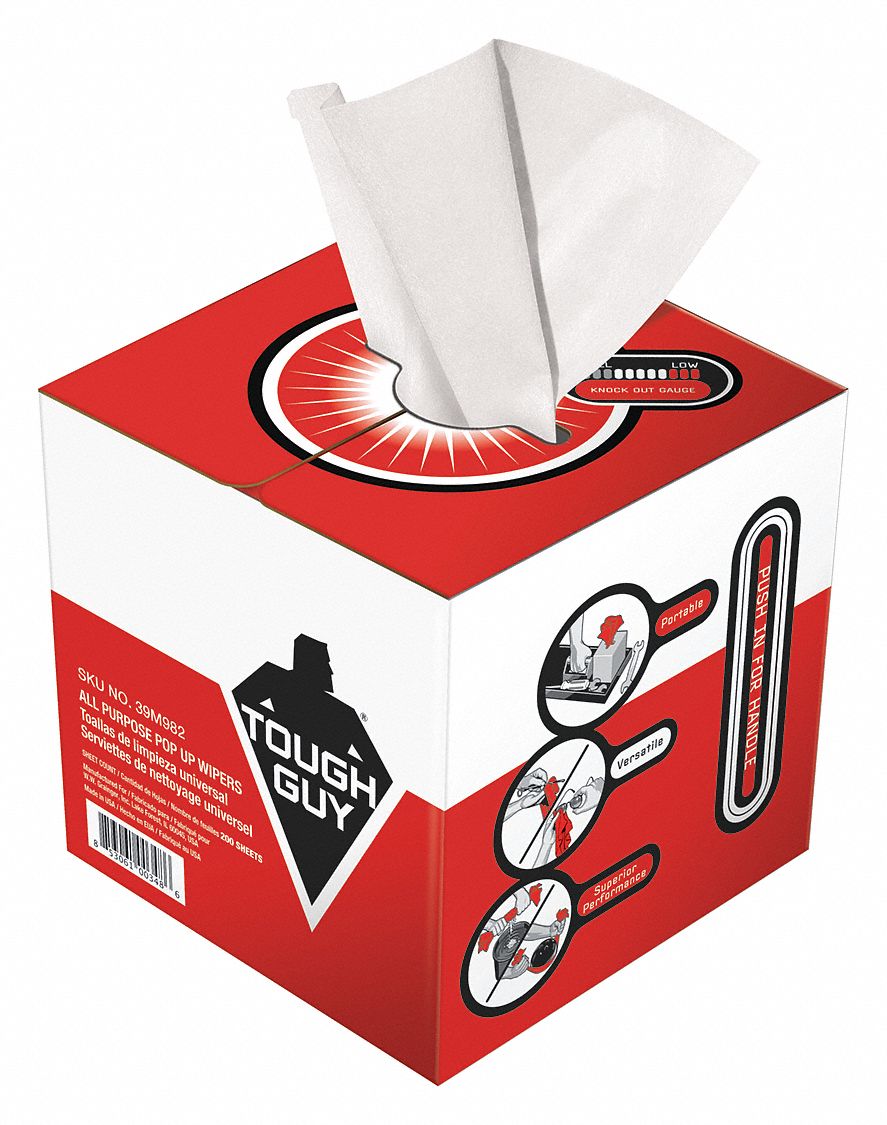TOUGH GUY Dry Wipe Roll Dispenser Box, Super Heavy Absorbency, Good