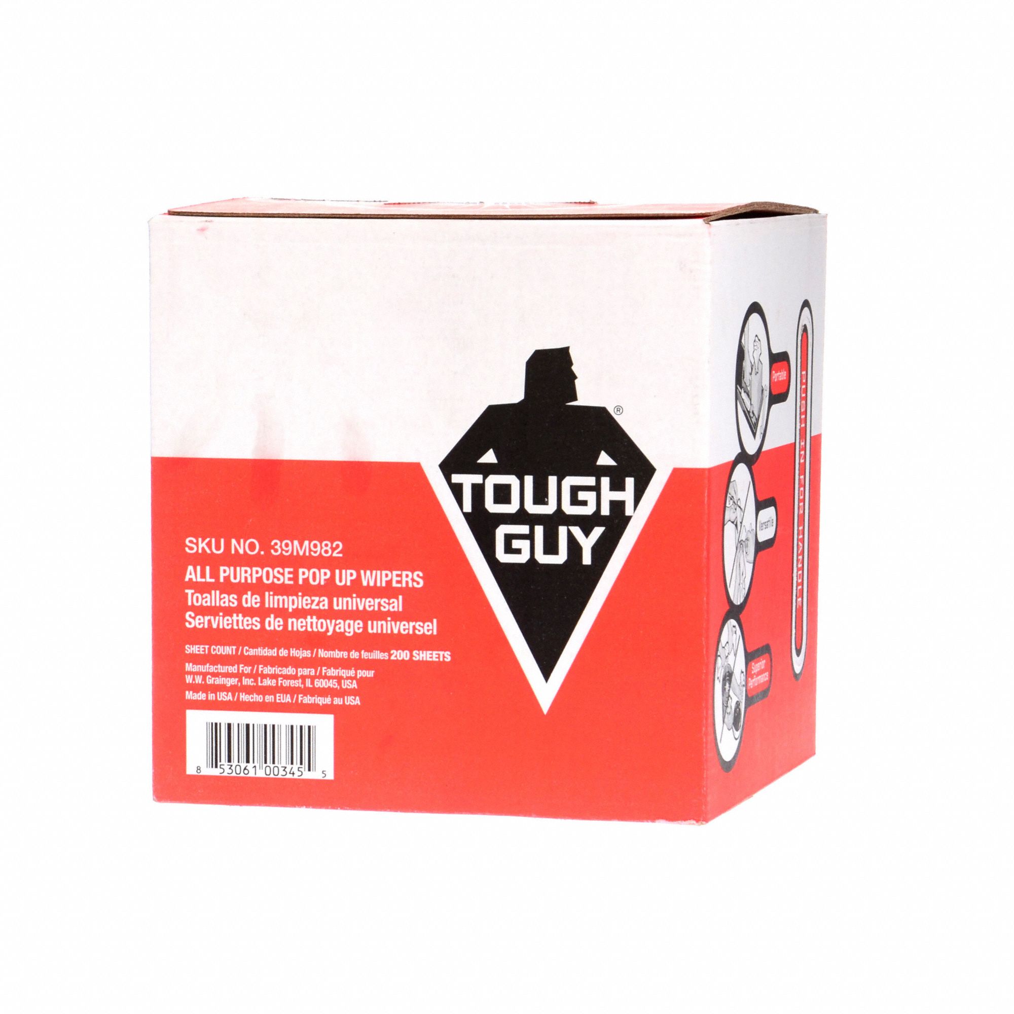 Tough Guy 24Y902 Stainless Steel Cleaner Wipes, 6 x 10-1/2, 75 Wipes