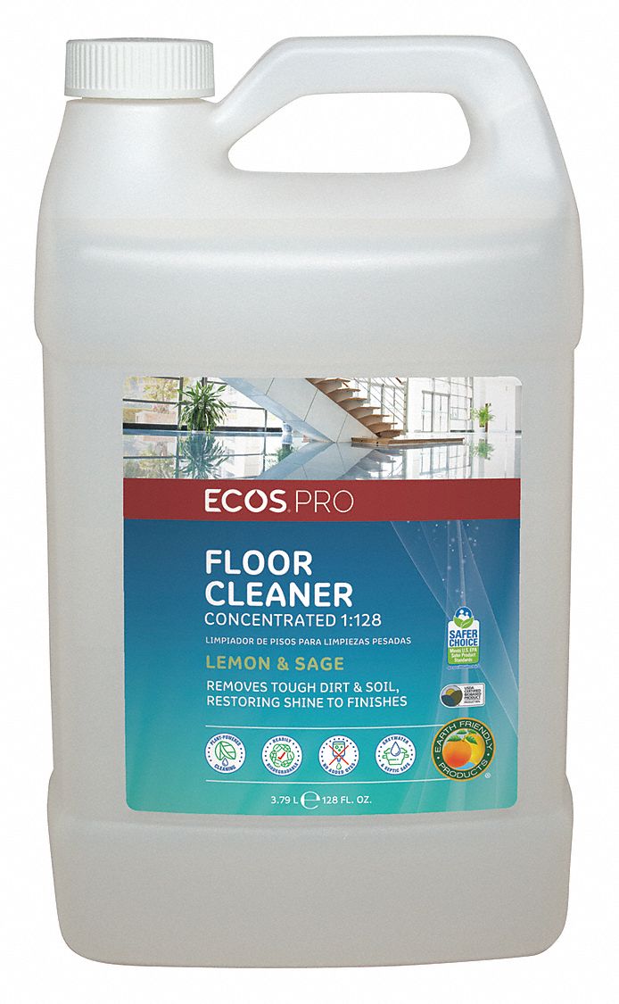 ECOS PRO Floor Cleaner, Liquid, 1 gal, 128 gal RTU Yield per Container