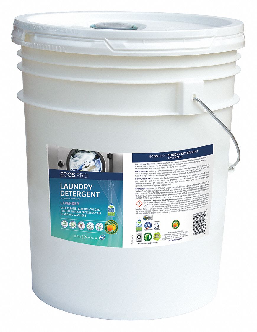 Laundry Detergent: High Efficiency Compatibile, Bucket, 5 gal, Liquid, Lavender, Stain Lifter
