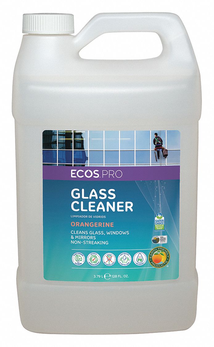 ECOS PRO Glass Cleaner, 1 gal Cleaner Container Size, Hard Nonporous