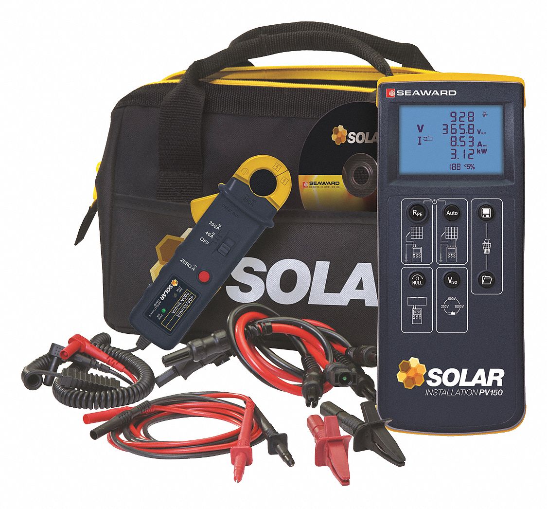 Solar Installation Tester: 0.0 to 1000, 0.5 to 40, LCD