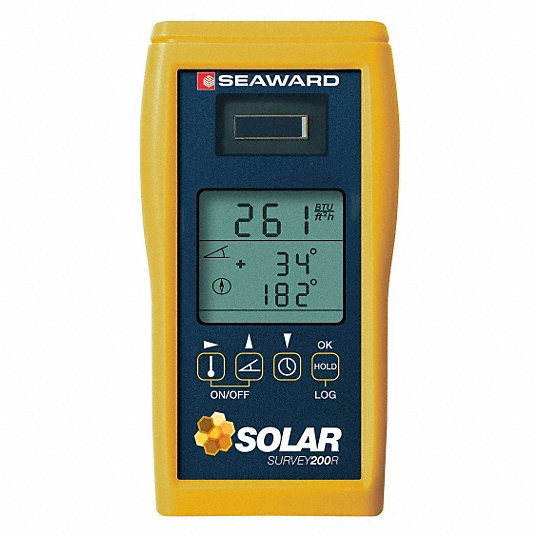 Solar Irradiance Meter: 100-1200 W/m², Data Logging, Battery, LCD