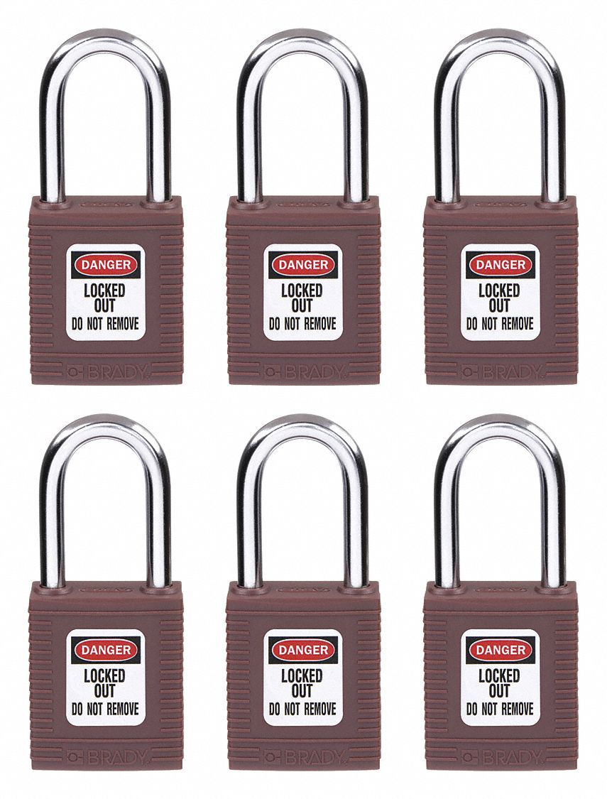 BRADY, Keyed Different, Nylon, Lockout Padlock 39N158101956 Grainger