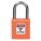 LOCKOUT PADLOCK, KEYED DIFFERENT, NYLON, COMPACT BODY, ALUMINUM, STD, ORANGE