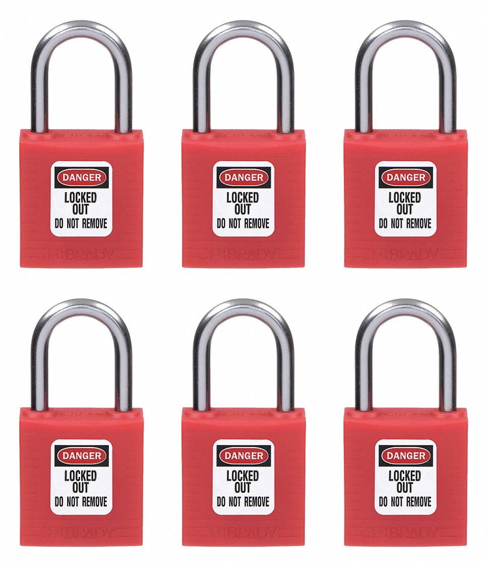 BRADY, Keyed Different, Nylon, Lockout Padlock 39N188118926 Grainger