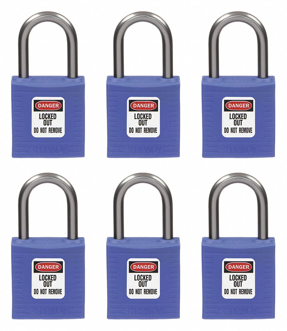 BRADY, Keyed Different, Nylon, Lockout Padlock - 39N189|118929 - Grainger