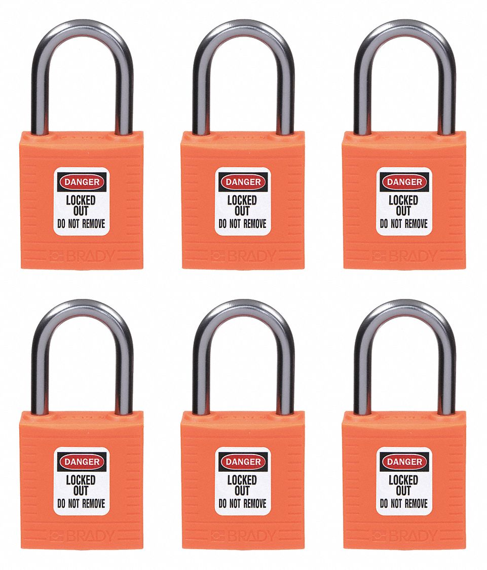 BRADY, Keyed Different, Nylon, Lockout Padlock 39N192118928 Grainger