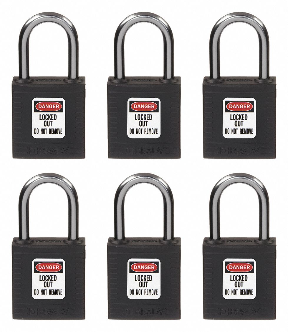 BRADY, Keyed Different, Nylon, Lockout Padlock 39N193118934 Grainger
