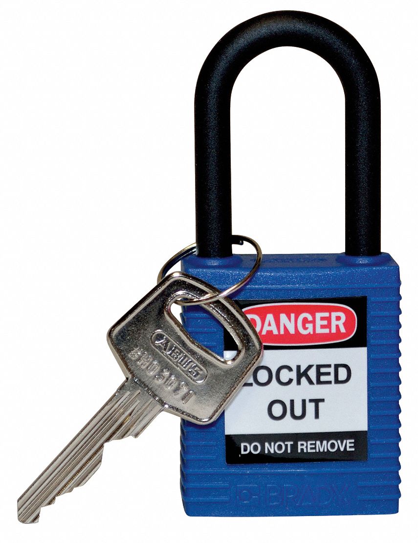 Candado lockout de nylon con gancho de plástico y llave de seguridad