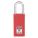 LOCKOUT PADLOCK, KEYED DIFFERENT, NYLON, LONG BODY, HARDENED STEEL, STD, RED