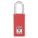 LOCKOUT PADLOCK, KEYED DIFFERENT, NYLON, LONG BODY, HARDENED STEEL, STD, RED