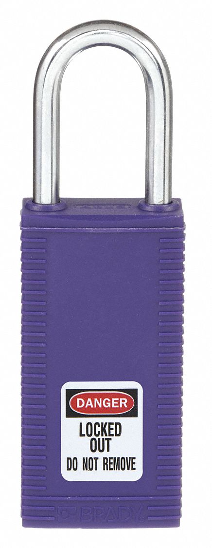BRADY, Keyed Different, Nylon, Lockout Padlock - 39N259|123412 