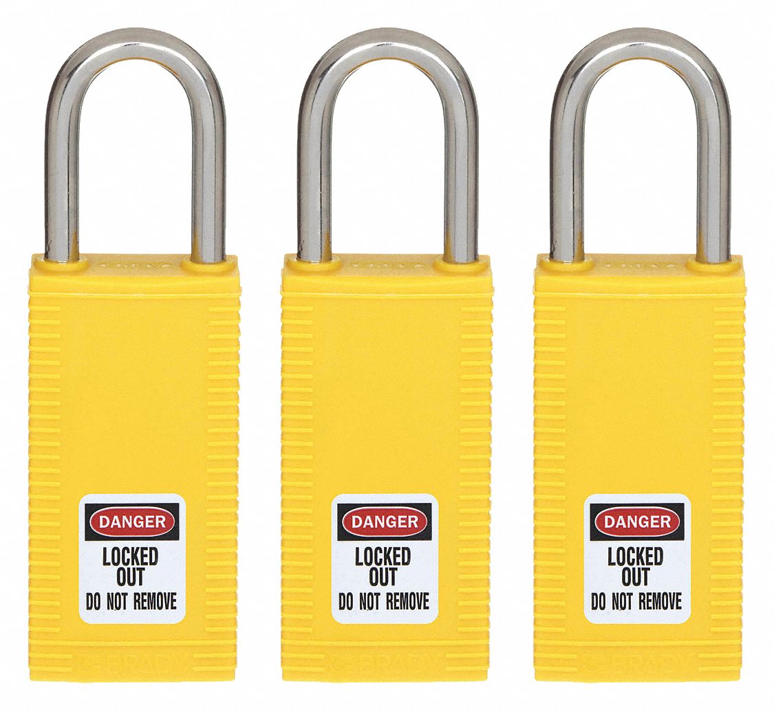 BRADY, Keyed Alike, Nylon, Lockout Padlock 39N272123417 Grainger