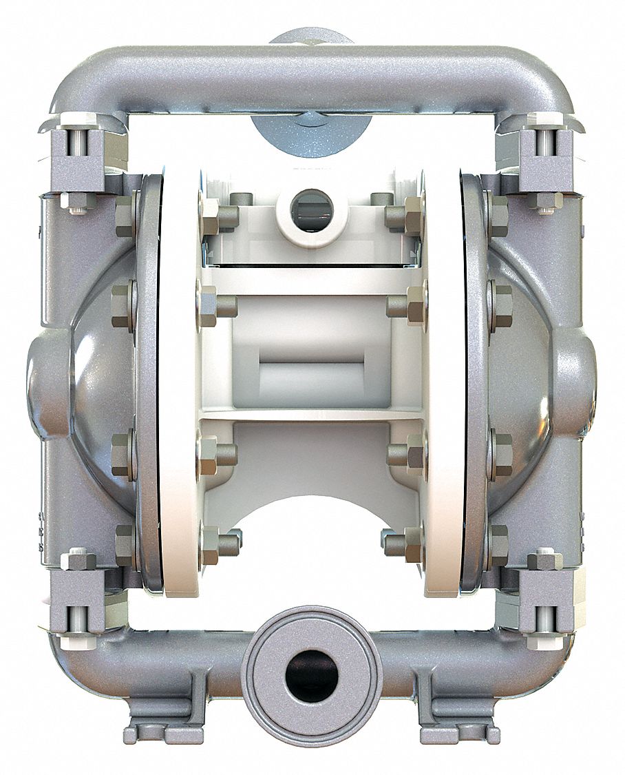 Double Diaphragm Pump, 12 gpm Max. Flow, Santoprene®, Single Manifold