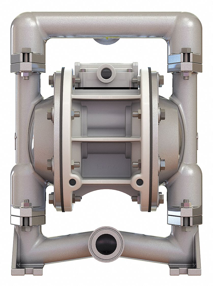 STANDARD PUMP Double Diaphragm Pump, 36 gpm Max. Flow, PTFE, Single