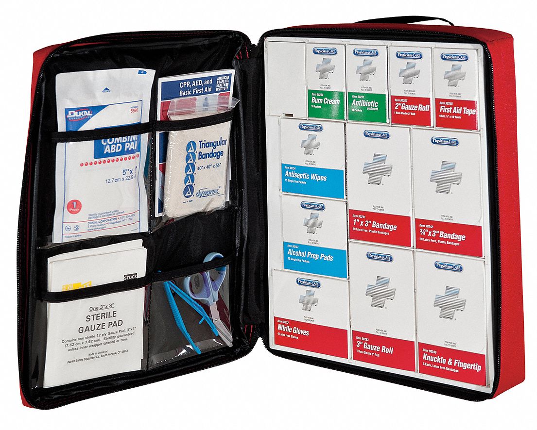  APPROVED First Aid Kit,Unitized,Red,207Pcs,75 Ppl   First Aid Kits   39N576|90400G