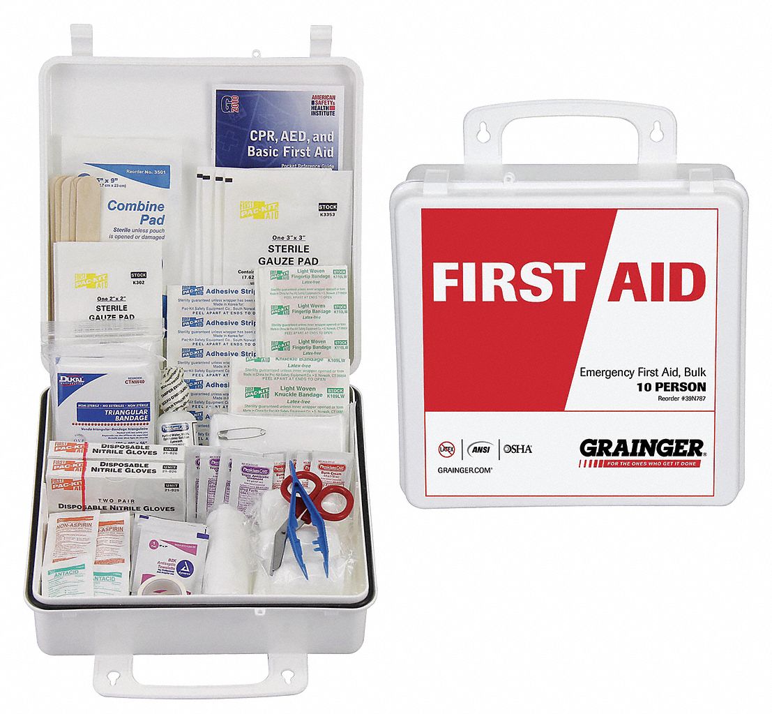 Industrial, 10 People Served per Kit, First Aid Kit 39N78754551