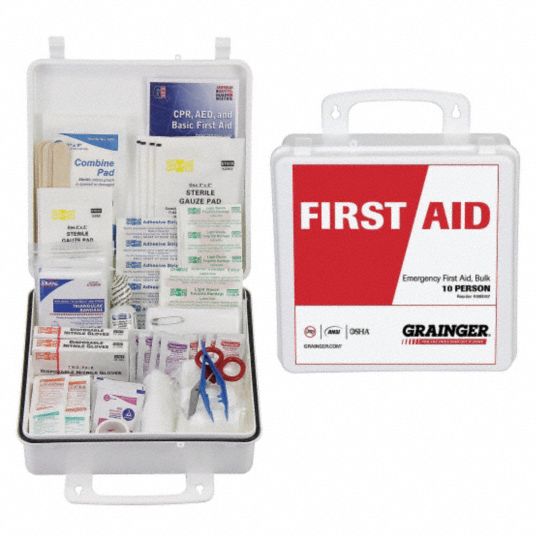 GRAINGER APPROVED First Aid Kit Industrial, 10 People Served per Kit