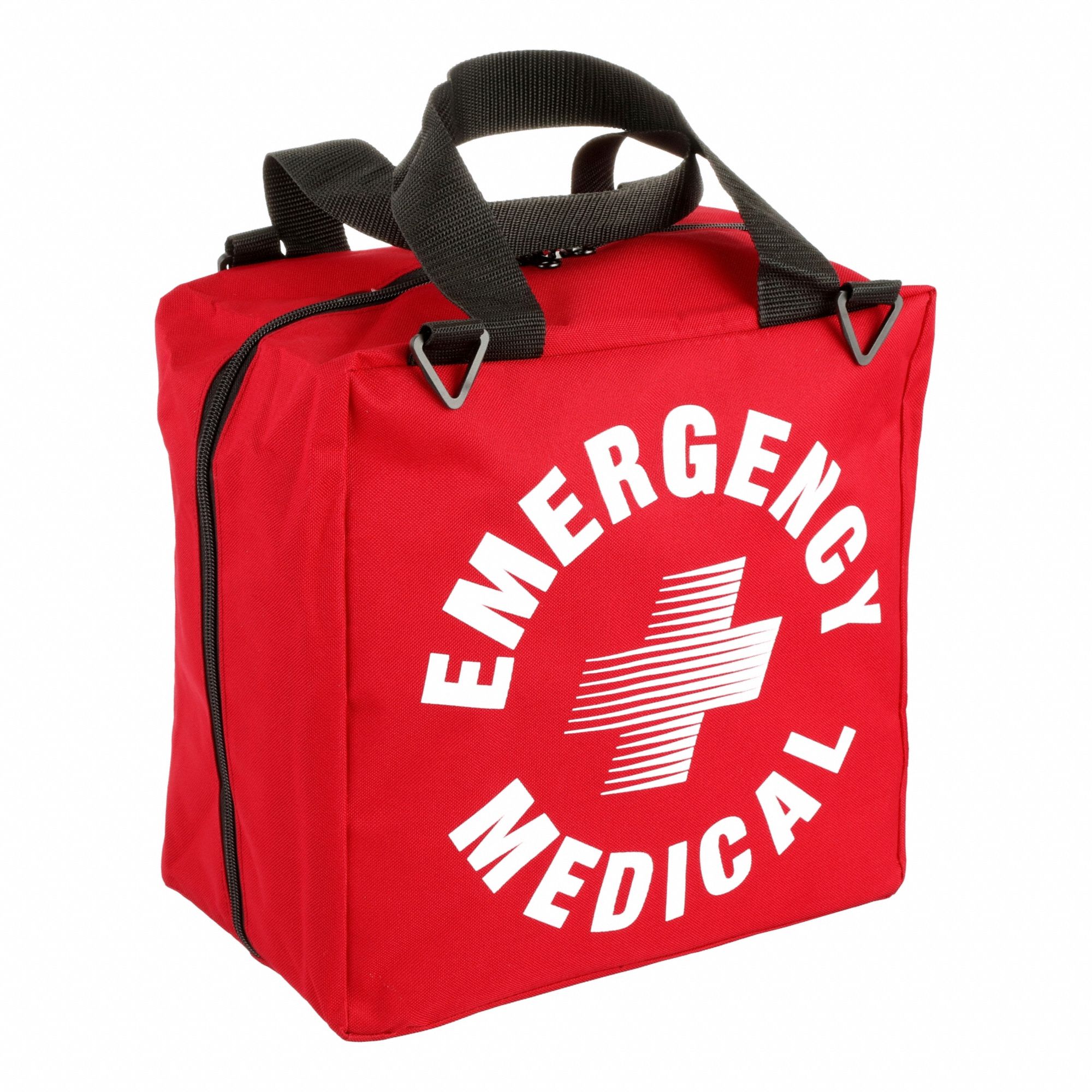 Emergency Medical Kit: 297 Components, Fabric, Bag, Red, Medication Included, Poly-Fabric