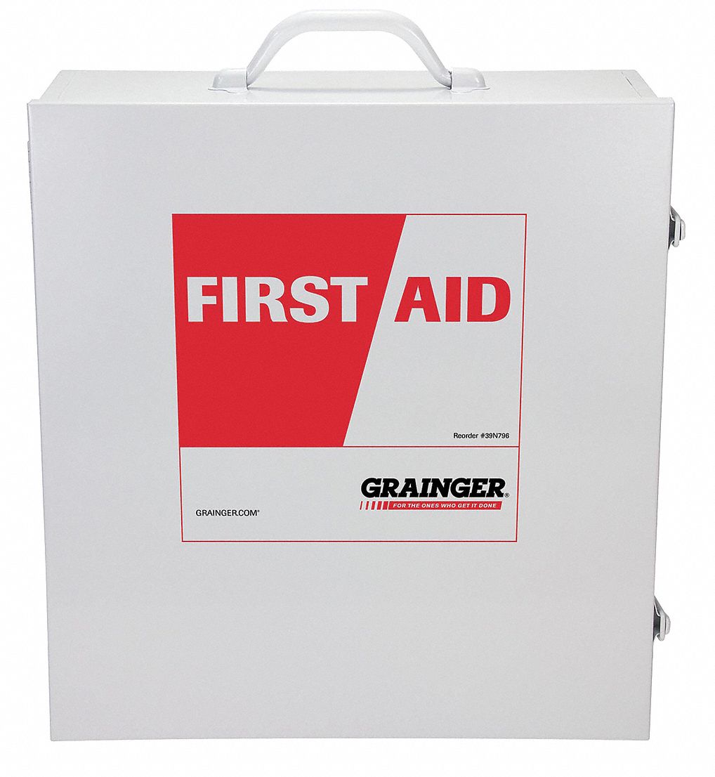 Empty First Aid Cabinet,  Metal,  Wall Mount/Portable,  16 1/2 in Height,  13 1/2 in Width