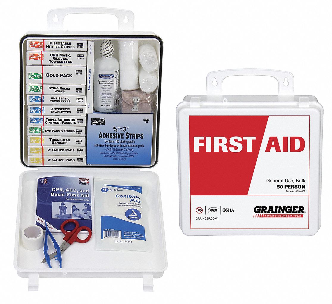 184 Components, ANSI/ISEA Z308.1-2009, First Aid Kit and Housing ...