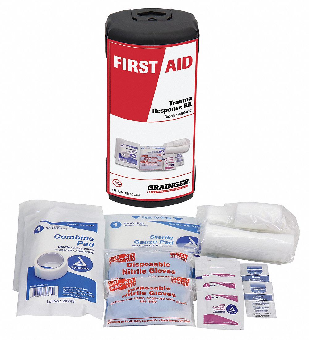 First Aid Kit, Kit, Plastic, Trauma, 5 People Served per Kit - Grainger