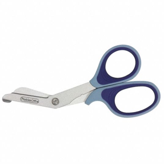 PhysiciansCare 90293 Scissors,7 in. L,Silver,Rounded,Titanium