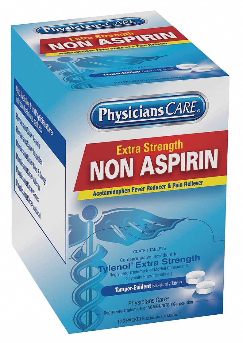 Non-Aspirin Pain Relief, Tablet, 125 x 2, Regular Strength, Acetaminophen