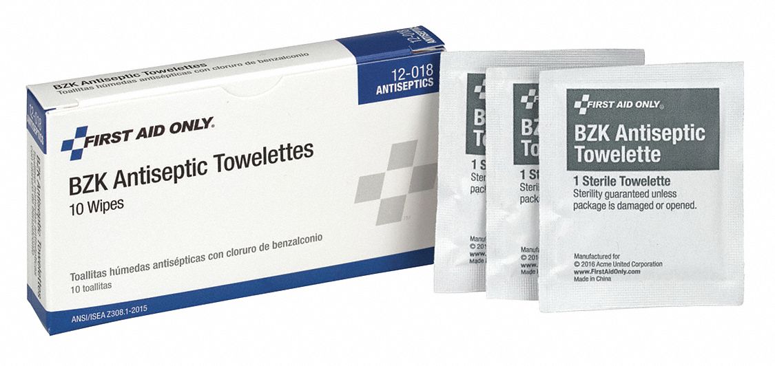 Topical Antiseptic Wipes: Wipes, Benzalkonium Chloride, 10 PK