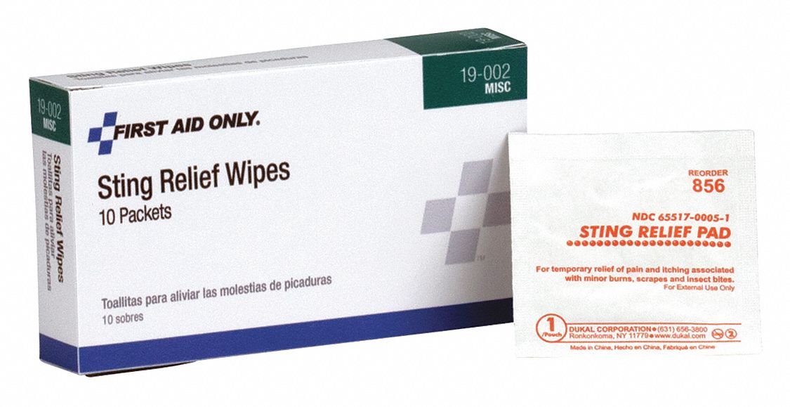 FIRST AID ONLY, Ethyl Alcohol/Lidocaine HCl, Wipes, Bite/Sting Relief