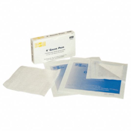 FIRST AID ONLY Gauze Pad, Unitized, Sterile, Gauze, Includes (2) 4 x 4 ...