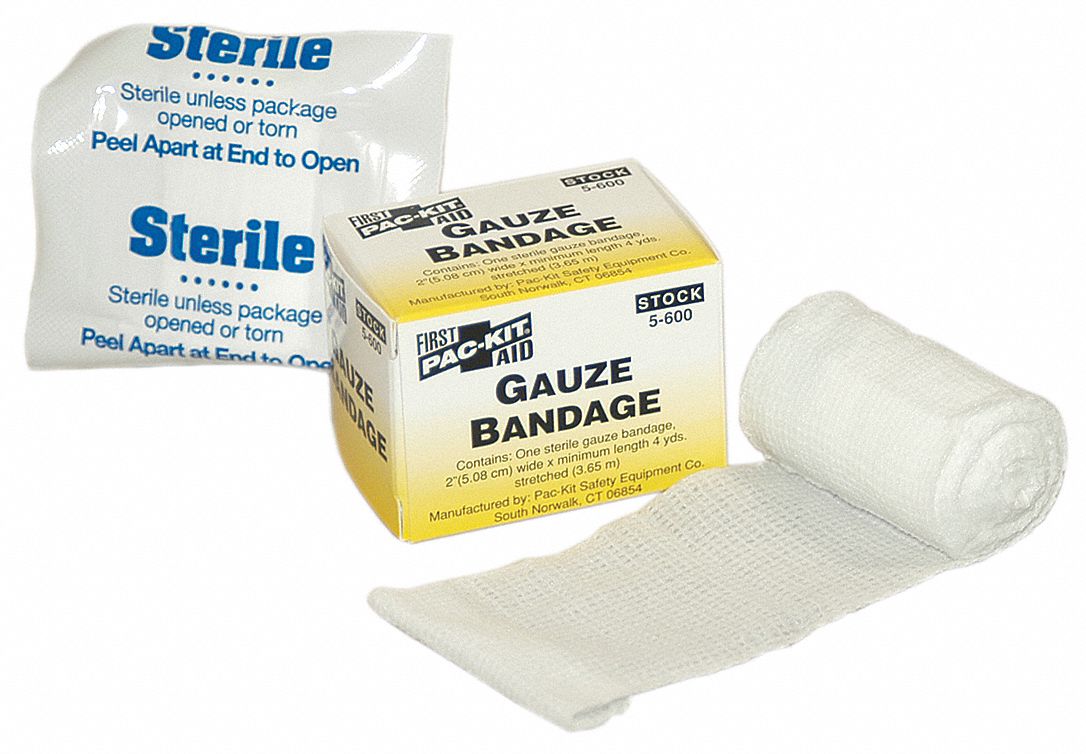 First Aid Only 5-600 Stretch Gauze, Sterile, White, No, Gauze