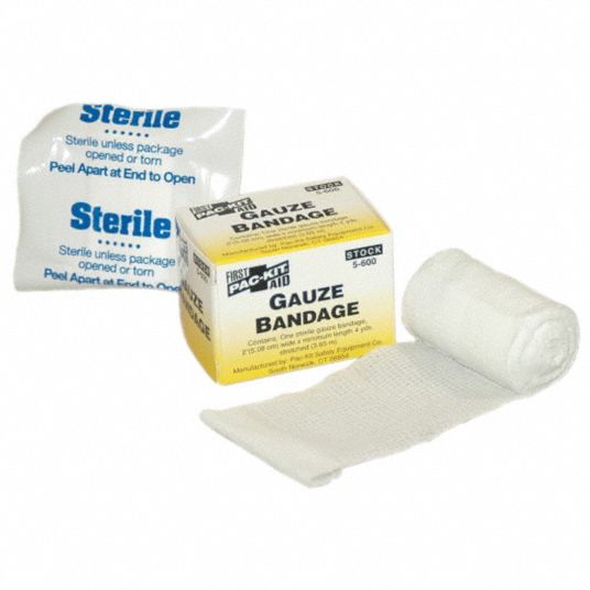 First Aid Only 5-600 Stretch Gauze, Sterile, White, No, Gauze