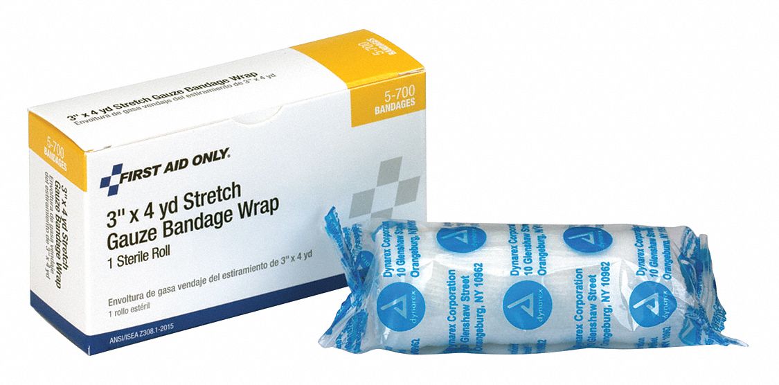 FIRST AID ONLY Stretch Gauze, Bulk, Sterile, Gauze, Includes 3 in x 4