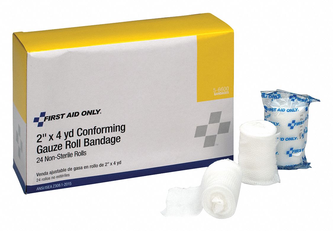 FIRST AID ONLY Gauze Roll, Box, NonSterile, Gauze, Includes (24) 2 in