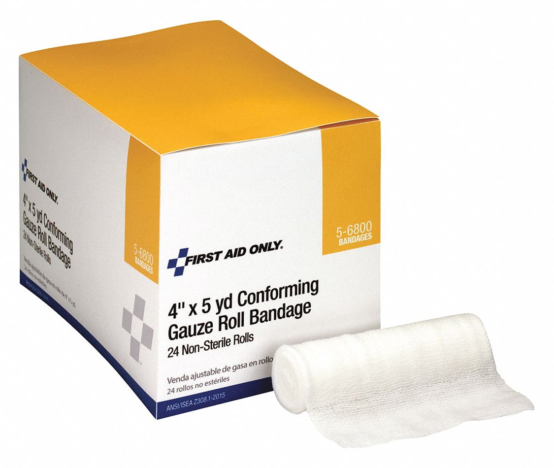 FIRST AID ONLY Gauze Roll, Box, NonSterile, Gauze, Includes (24) 4 in