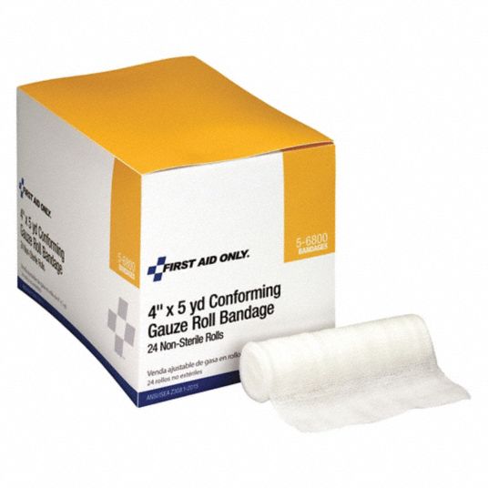 FIRST AID ONLY Gauze Roll, Box, NonSterile, Gauze, Includes (24) 4 in