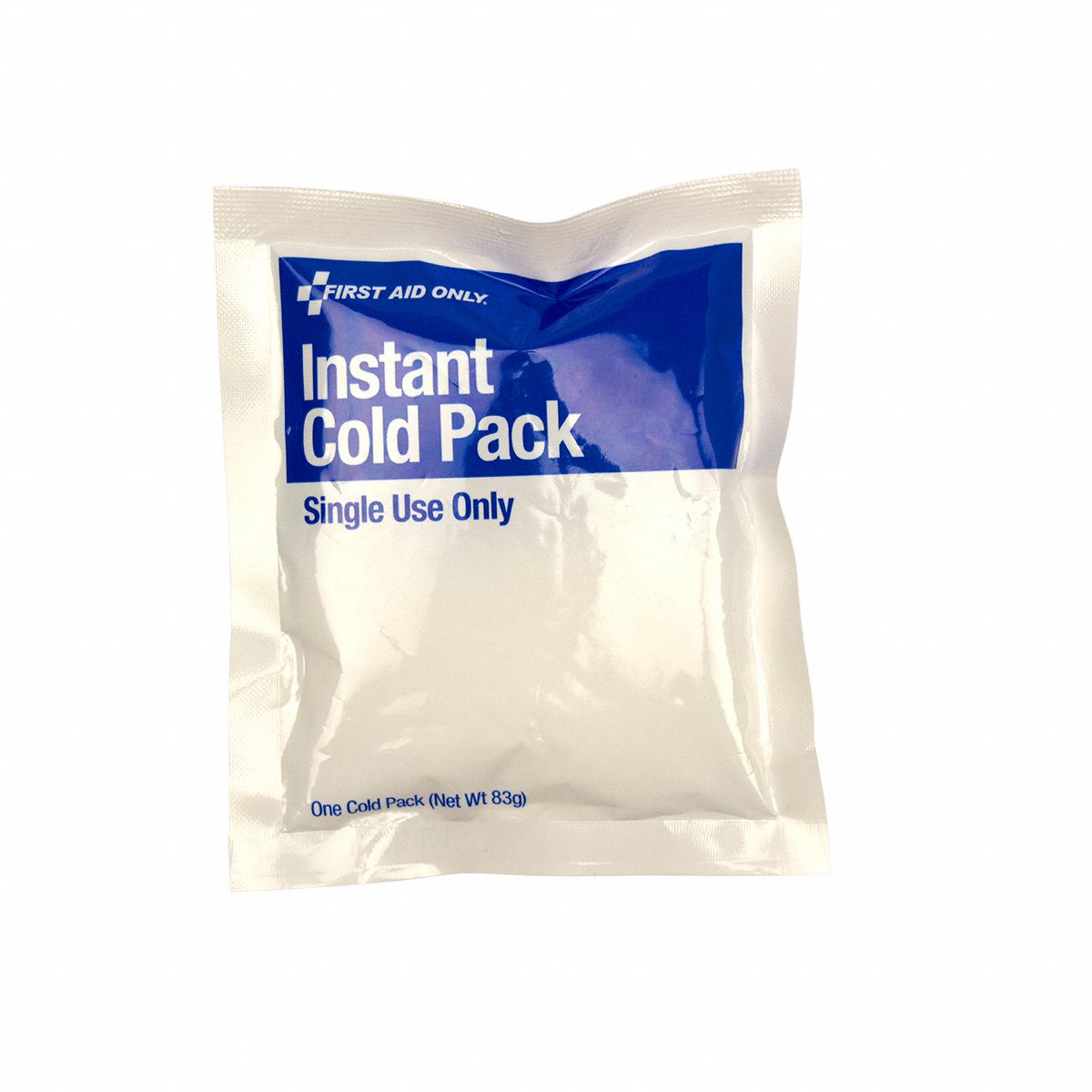 FIRST AID ONLY Instant Cold Pack: Disposable, White, Waterproof, 5 1/2 in  Lg, 4 1/2 in Wd