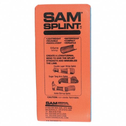 Splint, Orange, 4 1/4 in Length, 9 in Width - Grainger