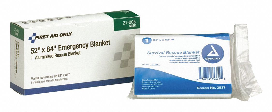 EMERGENCY BLANKET,SILVER,52IN X 84IN